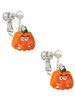 Resin Funny Grr! Pumpkin Clip On Earrings