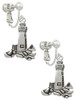 Antiqued Lighthouse Clip On Earrings