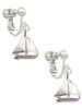 Antiqued Sailboat Clip On Earrings