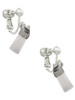 3-D Clear Frosted Baby Bottle Clip On Earrings