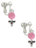 Pink Baby Rattle Clip On Earrings