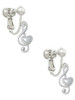 Medium Clef with Heart Clip On Earrings