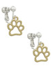 Medium Gold Tone Open Paw Clip On Earrings