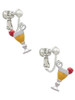 3-D Yellow Tropical Drink Clip On Earrings