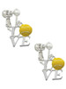 Love with Tennis Ball Clip On Earrings
