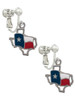Texas Outline with Flag Clip On Earrings