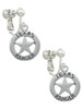 Texas Ranger Badge Clip On Earrings