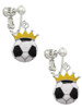 Soccer ball - Crown Clip On Earrings