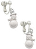 Imitation Pearl Snowman Clip On Earrings