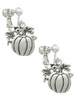 Large Antiqued Pumpkin Clip On Earrings