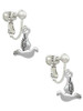 2-D Small Dove Clip On Earrings