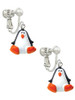 Resin Penguin Clip On Earrings
