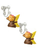 Resin Monkey Hugging a Banana Clip On Earrings