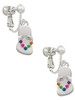 Multicolored Flip Flop Clip On Earrings
