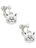 Large Cat Face Clip On Earrings