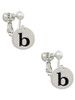 Disc 1/2'' Initial - b - Clip On Earrings