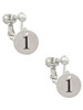 Disc 1/2'' Number - 1 - Clip On Earrings