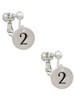 Disc 1/2'' Number - 2 - Clip On Earrings