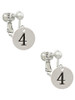 Disc 1/2'' Number - 4 - Clip On Earrings