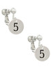 Disc 1/2'' Number - 5 - Clip On Earrings