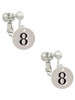Disc 1/2'' Number - 8 - Clip On Earrings