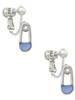 2-Sided Blue Baby Safety Pin Clip On Earrings