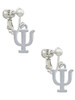 Large Greek Letter - Psi - Clip On Earrings