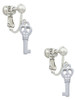 Mini Open Peace Heart Key Clip On Earrings