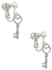Open Heart Key Clip On Earrings