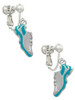 Running Shoe Teal Clip On Earrings
