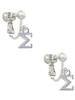 Small Greek Letter - Sigma - Clip On Earrings