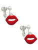Red Lips Clip On Earrings
