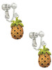 Enamel Pineapple Clip On Earrings