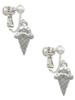 Ice Cream Cone Clip On Earrings
