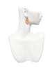 Acrylic Large Leaf Pearly Orange Clip On Earrings