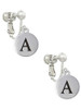 Capital Letter - A - Pebble Disc - Clip On Earrings