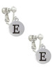Capital Letter - E - Pebble Disc - Clip On Earrings