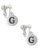 Capital Letter - G - Pebble Disc - Clip On Earrings