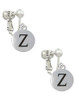 Capital Letter - Z - Pebble Disc - Clip On Earrings