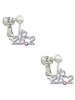 Marathon - 26.2 with Pink Crystal Clip On Earrings
