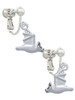 3-D Flying Bat with Crystals Clip On Earrings