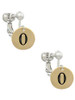 Gold Tone Disc 1/2'' Number - 0 - Clip On Earrings