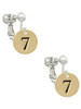 Gold Tone Disc 1/2'' Number - 7 - Clip On Earrings