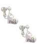 Faith Heart with AB Crystal Clip On Earrings