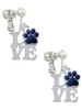 Love with Navy Blue Paw Clip On Earrings