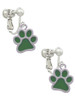 Medium Translucent Green Paw Clip On Earrings