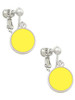 Small Yellow Enamel Disc Clip On Earrings