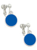 Small Royal Blue Enamel Disc Clip On Earrings