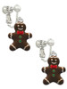 Enamel Gingerbread Boy Clip On Earrings
