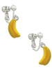3-D Yellow Enamel Bananas Clip On Earrings